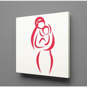 Technopa Bebeğini Koklayan Anne 80x80 cm Kanvas Tablo