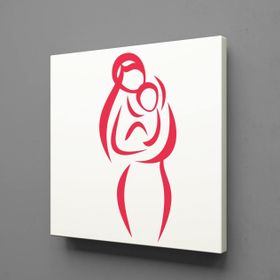 Technopa Bebeğini Koklayan Anne 90x90 cm Kanvas Tablo