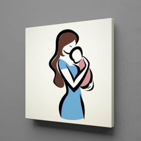 Technopa Bebeğini Kucağına Alan Anne 110x110 cm Kanvas Tablo