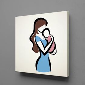 Technopa Bebeğini Kucağına Alan Anne 60x60 cm Kanvas Tablo