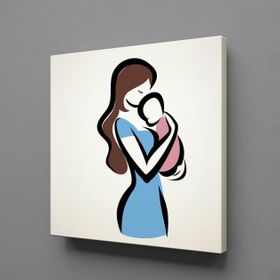 Technopa Bebeğini Kucağına Alan Anne 60x60 cm Kanvas Tablo