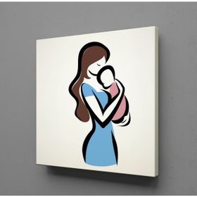 Technopa Bebeğini Kucağına Alan Anne 90x90 cm Kanvas Tablo