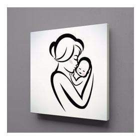 Technopa Bebeğini Öpen Anne 100x100 cm Kanvas Tablo