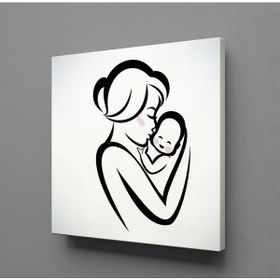 Technopa Bebeğini Öpen Anne 60x60 cm Kanvas Tablo