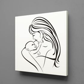 Technopa Bebeğiyle İlgilenen Anne 40x40 cm Kanvas Tablo
