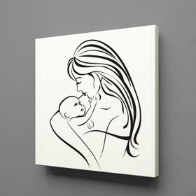 Technopa Bebeğiyle İlgilenen Anne 40x40 cm Kanvas Tablo