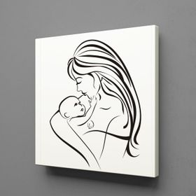 Technopa Bebeğiyle İlgilenen Anne 40x40 cm Kanvas Tablo