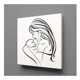 Technopa Bebeğiyle İlgilenen Anne 70x70 cm Kanvas Tablo