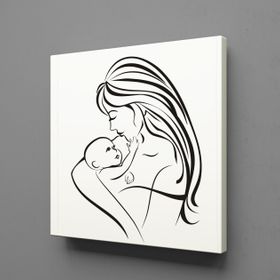 Technopa Bebeğiyle İlgilenen Anne 70x70 cm Kanvas Tablo