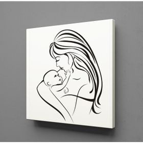 Technopa Bebeğiyle İlgilenen Anne 80x80 cm Kanvas Tablo