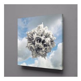 Technopa Beyaz 100x100 cm Kanvas Tablo