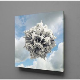 Technopa Beyaz 120x120 cm Kanvas Tablo