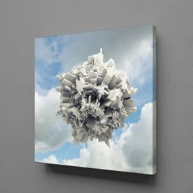 Technopa Beyaz 120x120 cm Kanvas Tablo