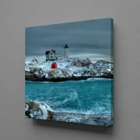 Technopa Beyaz Deniz Feneri 60x60 cm Kanvas Tablo