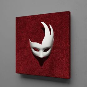 Technopa Beyaz Maske 50x50 cm Kanvas Tablo