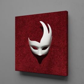 Technopa Beyaz Maske 80x80 cm Kanvas Tablo