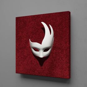 Technopa Beyaz Maske 90x90 cm Kanvas Tablo
