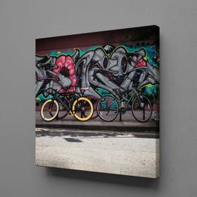 Technopa Bisikletler 110x110 cm Kanvas Tablo
