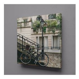 Technopa Bisikletli Ev 80x80 cm Kanvas Tablo