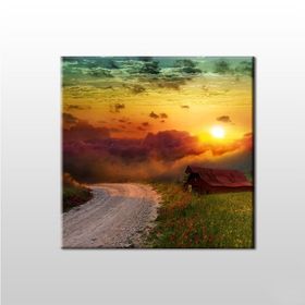 Technopa Bulut Arkası Güneş 130x130 cm Kanvas Tablo