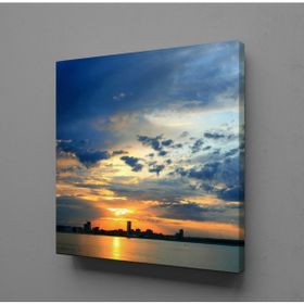 Technopa Bulutlu Gökyüzü Arasından Çıkan Güneş 120x120 cm Kanvas Tablo