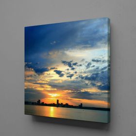Technopa Bulutlu Gökyüzü Arasından Çıkan Güneş 80x80 cm Kanvas Tablo