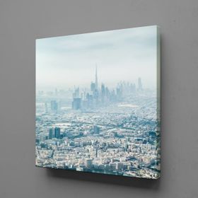 Technopa Buzlu Şehrin Güzelliği 30x30 cm Kare Kanvas Tablo