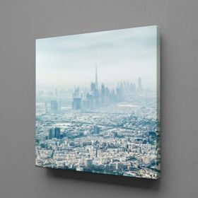 Technopa Buzlu Şehrin Güzelliği 30x30 cm Kare Kanvas Tablo