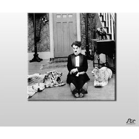 Technopa Charlie Chaplin 120x120 cm Kanvas Tablo