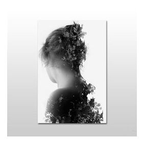 Technopa Çiçek ve Kadın 120X60 cm Kanvas Tablo