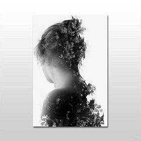 Technopa Çiçek ve Kadın 160X80 cm Kanvas Tablo