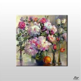 Technopa Çiçekler 140x140 cm Kanvas Tablo