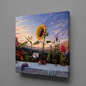 Technopa Çiçekler 90x90 cm Kanvas Tablo