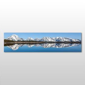 Technopa Dağ ve Göl 240x80 cm Kanvas Tablo