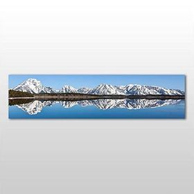 Technopa Dağ ve Göl 90x30 cm Kanvas Tablo