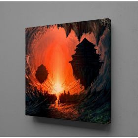 Technopa Dalga Arasından Güneşin Doğuşu 100x100 cm Kanvas Tablo