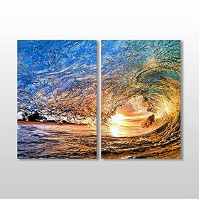 Technopa Dalga ve Güneş 40x30 cm Kanvas Tablo