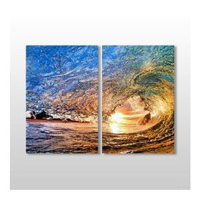 Technopa Dalga ve Güneş 80x70 cm Kanvas Tablo