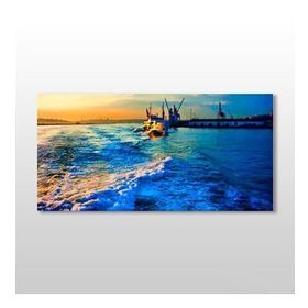 Technopa Dalgalı Deniz 100x50 cm Kanvas Tablo