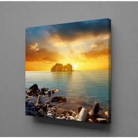 Technopa Deniz Ardı Gün Batımı 130x130 cm Kanvas Tablo