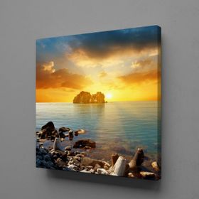 Technopa Deniz Ardı Gün Batımı 25x25 cm Kanvas Tablo