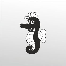 Technopa Deniz Atı 20 cm Folyo Duvar Stickerı