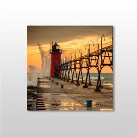 Technopa Deniz Feneri Iskele 30x30 cm Kanvas Tablo
