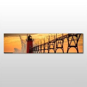 Technopa Deniz Feneri Iskele 60x20 cm Kanvas Tablo