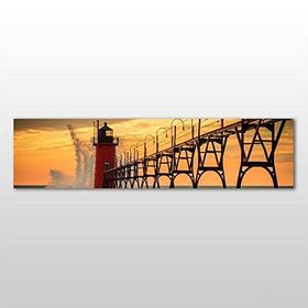 Technopa Deniz Feneri Iskele 60x20 cm Kanvas Tablo