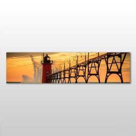 Technopa Deniz Feneri Iskele 60x20 cm Kanvas Tablo