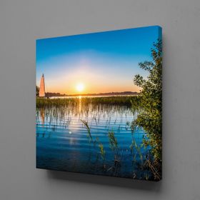 Technopa Deniz Gün Doğumu 100x100 cm Kanvas Tablo