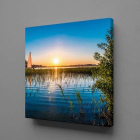 Technopa Deniz Gün Doğumu 30x30 cm Kanvas Tablo