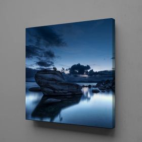 Technopa Deniz Kayalar 120x120 cm Kanvas Tablo