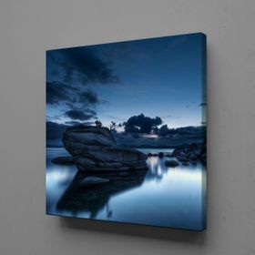 Technopa Deniz Kayalar 120x120 cm Kanvas Tablo